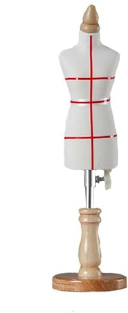 Puppenkleid Mini Damen 1/4//,1/3,1/2 Größe Schneiderpuppe Mannequin Körper Miniatur Nähen Mannequin Kleid zum Nähen Red Patch Set 1/2D White