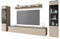 MINIO go for it - Ensemble Meuble 4 pièces Veve 2 I Suspendu ou Debout I 2X Armoire Haute-Vitrine I Buffet Mural I Panneau de Particules stratifié I Éclairage LED I Congo/Bord - Noir Graphite