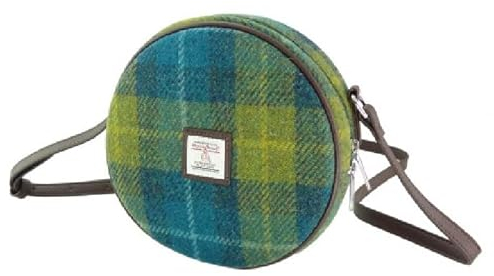 Glen Appin Bannock Kleine Harris Tweed Runde Umhängetasche LB1204, Col 114 Sea Blue/Green, s