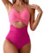 XDSP Costume da Bagno Intero Donna Sexy Scollo a V Costumi da Bagno Sling Regolabili Bikini Push Up Imbottito Reggiseno Curvy Vita Alta Costumi Un Pezzo Controllo Pancia Spiaggia Beachwear Swimwear