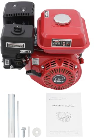 Benzin Stromerzeuger 4000W 7.5HP 4 Takt Tragbarer Motor mit 3.6L Tank für Baustelle Notstrom Wasserpumpen Go-Karts(Rot)