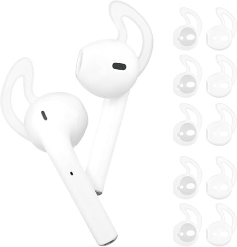 Wincredulous Lot de 5 paires de crochets d'oreille en silicone souple pour Airpods, embouts antidérapants compatibles avec Airpods, accessoires pour écouteurs pour jogging, cyclisme, course à pied