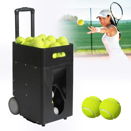 Tragbare Tennisball-Aufschlagmaschine, Tennis-Trainingsgerät, Hochleistungs-Tennis-Pitching-Maschine mit Fernbedienung und App-Steuerung, Zum Selbstspielen, Ballwerfer für Anfänger/Kinder/Trainer/Zu
