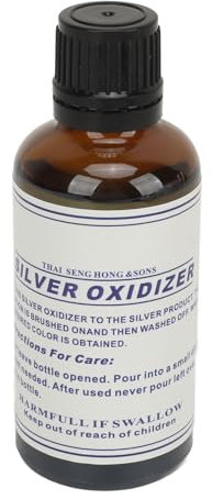 Grcfumo 50 ml d'oxydant d'argent vintage, oxydant noir à action rapide, oxydant d'argent sterling pour l'entretien des bijoux en argent