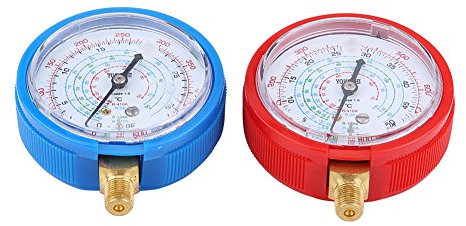 Ldafava Klimaanlagen-Manometer-Set, mechanische Verteilermanometer für Kältemittel R410A R134A R22, kompaktes Design für das Aufladen und Evakuieren von Auto-Klimaanlagen