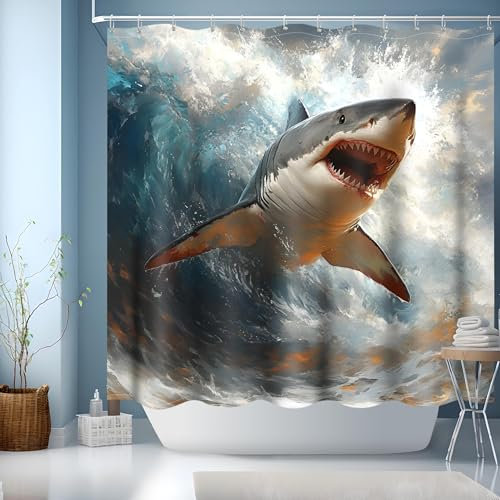 YUSUZHU Rideaux de Douche pour Enfants, Rideau de Douche Amusant, Lavable, résistant, Hauteur 150 x 210 cm (l x H)