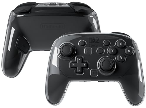 FANPL Coque pour manette Nintendo Switch 2 Pro, coque rigide transparente pour Switch 2 Pro - Prise en main confortable
