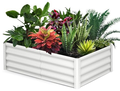 Hochbeet, 180x90x30 cm Metall-Hochbeete Outdoor, Rechteckiger Pflanzkasten Zum Pflanzen Von Pflanzen, GemüSe Und Blumen