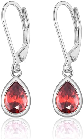 Ohrringe Silber Hängend Damen, Creolen mit Anhänger Zirkonia Ohrringe Schmuck Geschenke für Freundin Frauen Mädchen