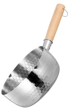 Stainless Steel Milk Pan Wooden Handle Small Milk Pot | Instant Noodle Soup Pot, Silver Finish, Space-saving Hanging Ring, Hotel and Home Use