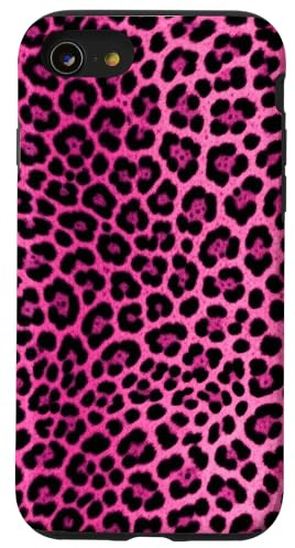 Hot Pink Leopard Print Cheetah Aesthetic Preppy Girly Y2K Case for iPhone SE (2020) / 7/8