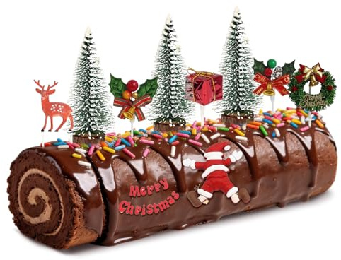 badaren Weihnachtskuchen Deko 10 Stück Cake Topper Weihnachten, Topper Tortendeko Weihnachten Cupcake Topper, Christmas Tree Topper, Kuchendekoration für Weihnachtsfeier Deko