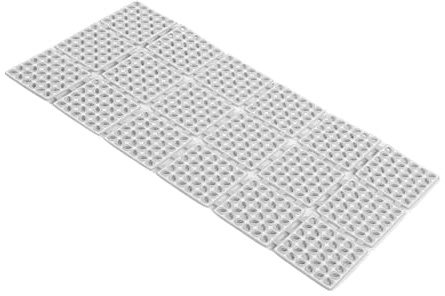 Fyearfly Tapis de baignoire antidérapant TPE 40 x 80 cm, avec trous de drainage, ventouses pour salle de bain, douche, gris blanc, tapis de douche antidérapant, sûr, doux, durable, design