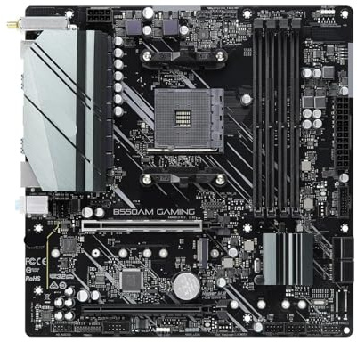 Carte mère B550M Carte mère de Jeu B550AM + processeur Ryzen 5600 AM4 DDR4 64 go Micro ATX M.2 PCI Express 4.0 Micro ATX(Motherboard+CPU)