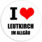Kiwistar - Autoaufkleber - 8x8 cm - außen klebend - I love Leutkirch im Allgäu für Auto, Laptop, Fahrrad, LKW, Motorrad Aufkleber mehrfarbig Sticker Decal