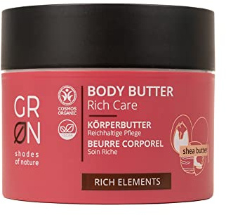 G R N shades of nature [GRÜN] Biokosmetik Körperbutter Reichhaltige Pflege - Bio-Sheabutter - für anspruchsvolle, reife Haut - schmilzt beim Auftragen - vegan - 200 ml