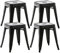CLP 4er Set Sitzhocker Armin Aus Metall I Stapelbarer Hocker I Sitzhöhe Von 46 cm I Pflegeleichter Arbeitshocker, Farbe:schwarz