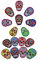 16 Pieces Iron On Patches DIY Fashion Flowered Skull Embroidered Patches Mexico Sugar Skull Motif Applique For Clothing Fabric Badges Sewing Patches