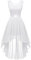Berylove Damen Kleid für Hochzeit Weiß Brautjungfernkleid Spitzenkleid Elegant Vokuhila Cocktailkleid Ärmellos Abendkleid Weißes Kleid BLP7035 White M