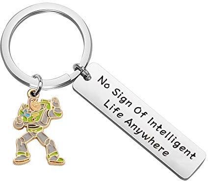 FAADBUK Pixar Schlüsselanhänger für Spielzeuggeschichte, Geschenk für Liebhaber von Buzz Lightyear, intelligentes Leben, kein Zeichen des intelligenten Lebens, überall Schmuck, Geschenke für Freunde