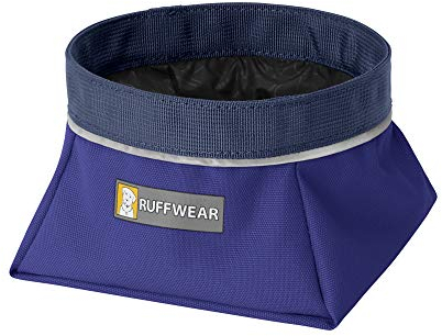 RUFFWEAR Quencher Bowl, Portable Dog Travel Bowl for Food and Water, Huckleberry Blue, Small