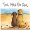 ALEX CLARK You, Me and The Sea Dog Fridge Magnet - Goldies - Beach - Seaside - Labrador - Original Artwork - Fridge Magnet for Animal Lovers - Magnetic Art Tile - Gift Ideas - Designed in The UK...
