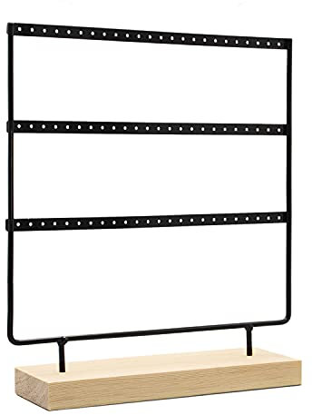 RUBY - Schmuck-Organizer, 72 Löcher Holz- und Metallohrring-Display, Vintage-Schmuckschatulle, Schmuck-Organizer, Juwelier-Ohrringe 29x27cm