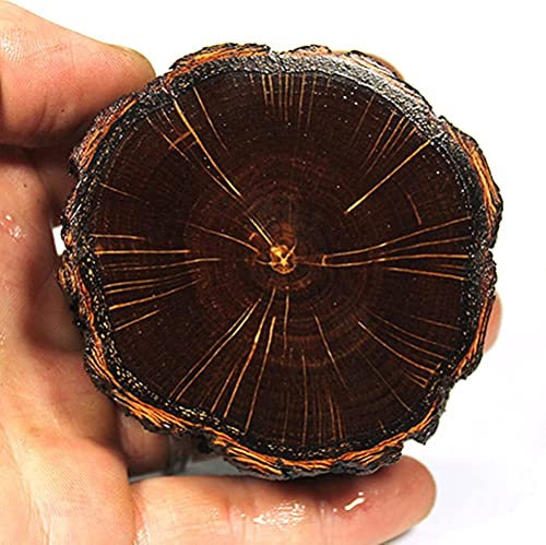 Aibote Bloc de bois de hêtre stabilisé avec poignées en grain, poignée en matériau pour lames vierges et couteaux (chacun est unique) (marron, diamètre (4 cm ~ 5 cm)