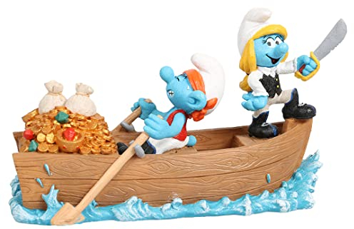 Aquadella, Figur Piratenschlümpfe, 18,7 x 8,2 x 10,8 cm, sehr detailliert und hergestellt aus Polyesterharz, ungiftig und pH-neutral, für Süß- und Meerwasseraquarien