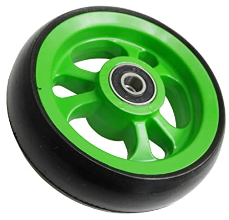 FabaCare Fiberrolle für Rollstühle, Rollstuhlrad, Ersatzrad, Rad, Rollstuhl-Lenkrolle, Spezialversiegelung, 4 Zoll, Grün