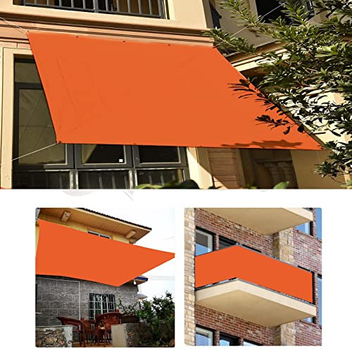 KOUDU Sonnensegel Rechteckig 1x1m Wasserdicht 98% Uv Schutz Polyester für Draußen, Patio, Garten Terrasse Camping, Orange