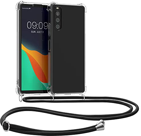 kwmobile Necklace Case kompatibel mit Sony Xperia 10 IV Hülle - Silikon Cover mit Handykette - Band Handyhülle Transparent