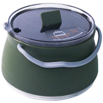 Amagogo Portable Compact Collapsible Camping Silicone Cook Pot Travel Hiking Picnic Foldable Boiling Kettle Boiler Gas Stove Tea Pot Teapot Outdoor Cookware