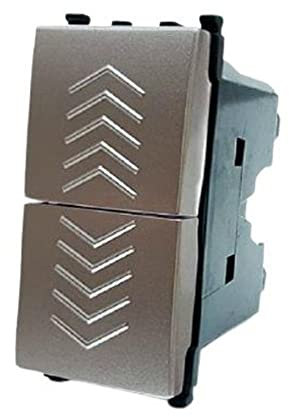 Vetrineinrete® Doppio pulsante compatibile con vimar plana tasto interruttore saliscendi 1p 10a 220v (Silver)