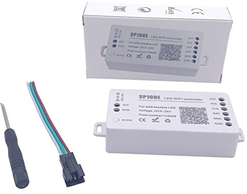 WS2812B WS2811 LED WiFi Controller, iOS Android App Telecomando wireless SP108E per SK6812 SK6812 RGBW WS2812 WS2813 WS2815 Digital indirizzabile RGB LED striscia pixel DC 5V ~24V