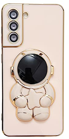 CrazyLemon Samsung Galaxy A20 Karikatur Hülle mit Ständer Slim Astronaut Stern Handyhülle Galvanisierte Hülle Metallrahmen Case Cover für Samsung Galaxy A20 - Rosa