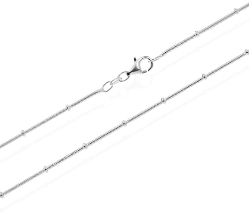 NKlaus schlangenkette 925 silberkette, 80cm lang und 1,2mm breit, 1 Stück