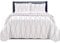 New Quilted Bedspread Throw Embossed Pattern Frilled Bedspreads with Matching Pillow Cases - Luxury Bedspread Bed Throw Coverlets Bedding Set (White, King)