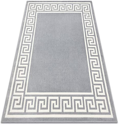 rugsx Teppich BCF Morad GREK Griechisch, Teppich für Wohnzimmer, Zimmer, Schlafzimmer - grau 160x220 cm