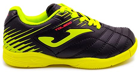 Joma Toledo Junior Indoor-Fußballschuhe – Kinder-Fußball-Stollen für Futsal- und Fitnessplätze – leichte, strapazierfähige Jugend-Fußballschuhe mit abriebfester Sohle und stützender Passform, Schwarz