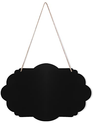 TIESOME Hölzerne doppelseitige hängende Kreidetafel Schilder, Küche Zeichen Memo Nachricht Zeichen löschbar Message Board Zeichen mit hängenden String (Wolkenform 30 x 20cm)