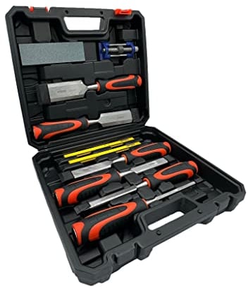 Rolson 56140 CRV Chisel and Honing Guide, Orange/Black, 10pc