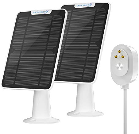 Lot de 2 chargeurs de panneau solaire 6 W compatibles avec caméra de sécurité Arlo Ultra/Ultra 2/Pro 3/Pro 4/Pro 3, panneaux solaires de charge IP65 résistant aux intempéries avec câble de charge de 3