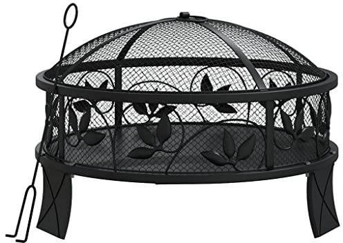 Fire Pit Bowl Outdoor Fireplace Patio Heater with Poker XXL Steel vidaXL