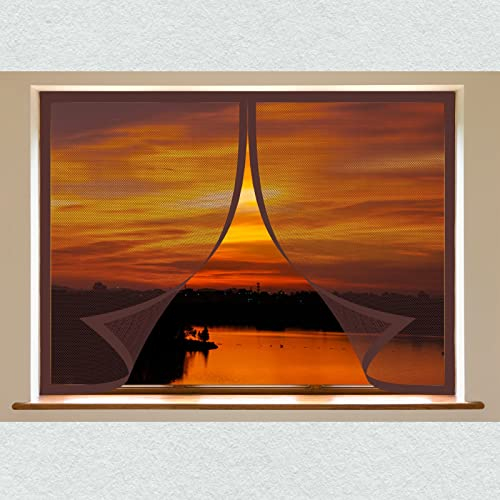 Fliegengitter Für Dachfenster 120 x 70 cm Fliegengitter Magnet In Verschiedenen Größen Auswählbar Magnetvorhang Für Balkontür Terrassentür, Braun