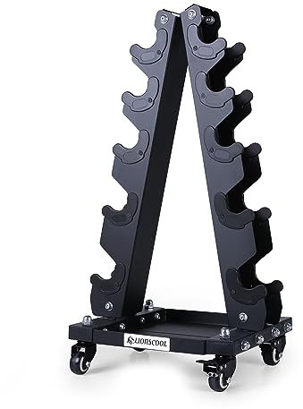LIONSCOOL Dumbbell Rack Stand, 3/4/5/6 Tier A-Frame, Heavy Duty Dumbbell Holder, Portable Weight Rack for Home Gym (Stand Only) (Small 5-Tier)