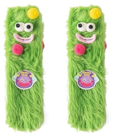 MOFIC Niedliche Cartoon-Monster-Socken, für Damen und Mädchen, lustige flauschige Hausschuh-Socken, warme, gemütliche, flauschige Monstersocken mit großen Augen, Plüsch, flauschige Schlafsocken für