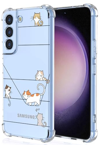 XINYEXIN Handyhülle für Samsung Galaxy S24 5G Hülle Süße Katze Cartoon Muster Design Mode Ultra Dünn Transparent Schutzhülle Stoßfest TPU Bumper Clear Case - Kitten