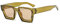 WDZAYXC Vintage Rechteckige Sonnenbrille für Damen Herren Chunky Rectangle Sunglasses Retro Brille UV400 Schutz(Olivgrün)