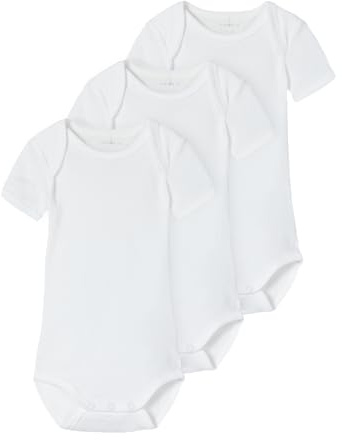 NAME IT Unisex Nbnbody 3p Ss Solid White 4 Noos Nbnbody 3P Ss Solid White 4 Noos (3er Pack)